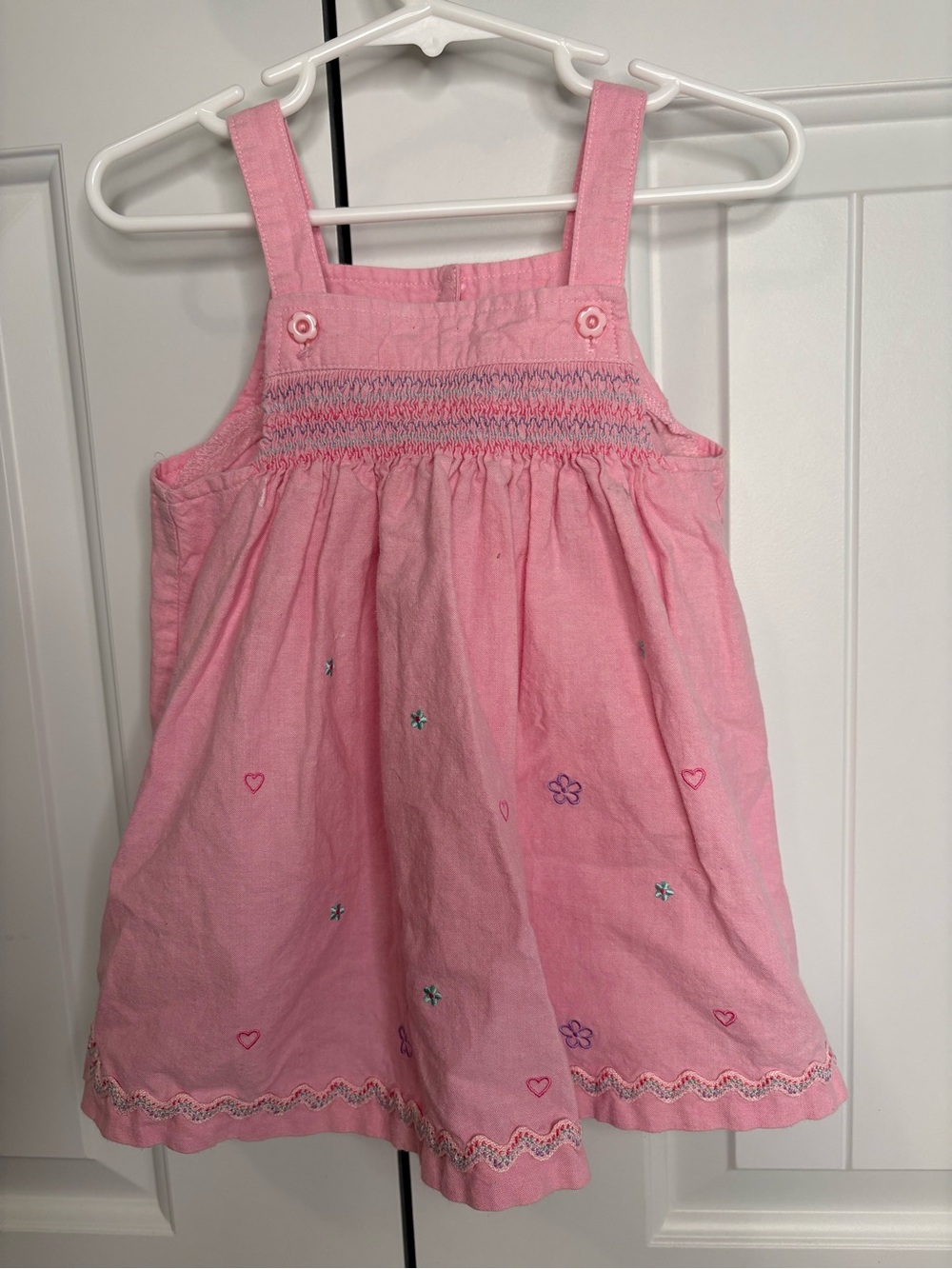 Girls pink embroidered floral dress 24M